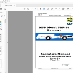 CAT Face Haulage DBT Diesel FBR-15 Ram-car Operators Manual BI643707 - PDF DOWNLOAD