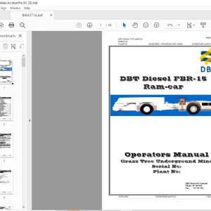 CAT Face Haulage DBT Diesel FBR-15 Ram-car Operators Manual - PDF DOWNLOAD