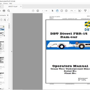 CAT Face Haulage DBT Diesel FBR-15 Ram-car Operators Manual BI643714 - PDF DOWNLOAD