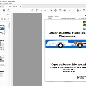 CAT Face Haulage DBT Diesel FBR-15 Ram-car Operators Manual BI643715 - PDF DOWNLOAD