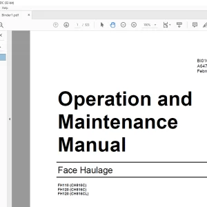 CAT Face Haulage FH110 (CH810C) FH120 (CH816C) FH120 (CH816CL) Operation and Maintenance Manual  - PDF DOWNLOAD