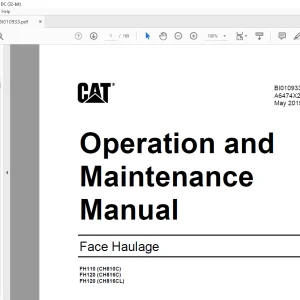 CAT Face Haulage FH110 (CH810C) FH120 (CH816C) FH120 (CH816CL) Operation and Maintenance Manual BI010933 - PDF DOWNLOAD