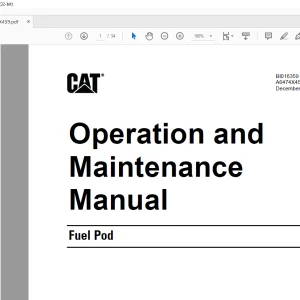 CAT Face Haulage Fuel Pod Operation and Maintenance Manual - PDF DOWNLOAD