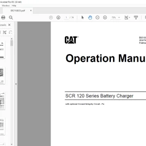 CAT Face Haulage SCR 120 Series Battery Charger Operation Manual BI016805  - PDF DOWNLOAD