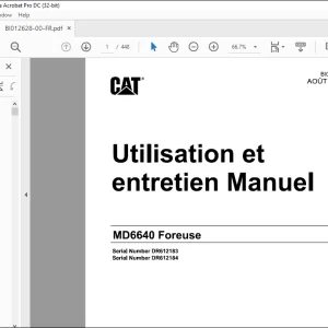 CAT Foreuse MD6640 Utilisation et entretien Manuel - PDF DOWNLOAD (French)