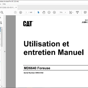 CAT Foreuse MD6640 Utilisation et entretien Manuel SN DR612182 - PDF DOWNLOAD