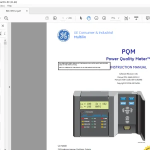 CAT GE Multilin PQM Instruction Manual - PDF DOWNLOAD