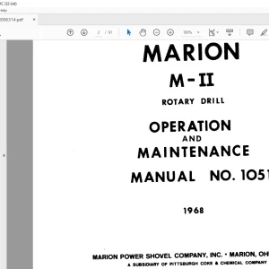 CAT MARION M-II ROTARY DRILL OPERATION AND MAINTENANCE MANUAL 1051  -  PDF DOWNLOAD
