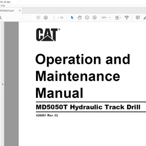 CAT MD5050T Hydraulic Track Drill Operation & Maintenance Manual BI006824 - PDF DOWNLOAD