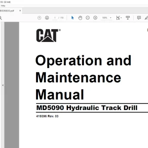 CAT MD5090 Hydraulic Track Drill Operation & Maintenance Manual BI006830 - PDF DOWNLOAD