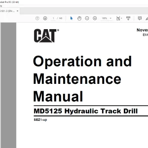 CAT MD5125 Hydraulic Track Drill Operation and Maintenance Manual EM006181-03 - PDF DOWNLOAD
