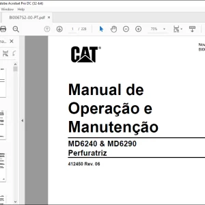 CAT MD6240 and MD6290 Perfuratriz Manual de Operação e Manutenção -  PDF DOWNLOAD (Portuguese)