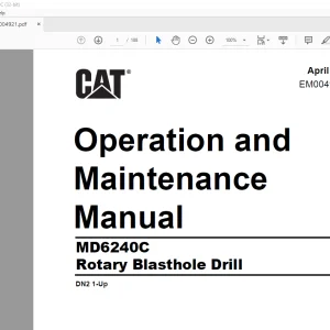 CAT MD6240C Rotary Blasthole Drill Operation and Maintenance Manual EM004921  - PDF DOWNLOAD