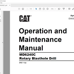 CAT MD6240C Rotary Blasthole Drill Operation and Maintenance Manual EM004921  - PDF DOWNLOAD
