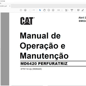 CAT MD6420 PERFURATRIZ Manual de Operação e Manutenção - PDF DOWNLOAD (Portuguese)