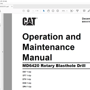 CAT MD6420 Rotary Blasthole Drill Operation and Maintenance Manual EM005761-2 -  PDF DOWNLOAD