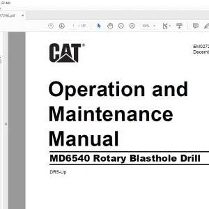 CAT MD6540 Rotary Blasthole Drill Operation & Maintenance Manual EM027298-0 - PDF DOWNLOAD