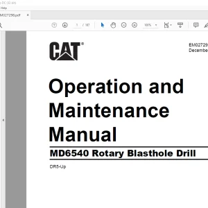 CAT MD6540 Rotary Blasthole Drill Operation and Maintenance Manual EM027298  - PDF DOWNLOAD