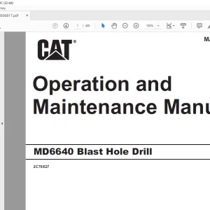 CAT MD6640 Blast Hole Drill Operation & Maintenance Manual BI006817 - PDF DOWNLOAD