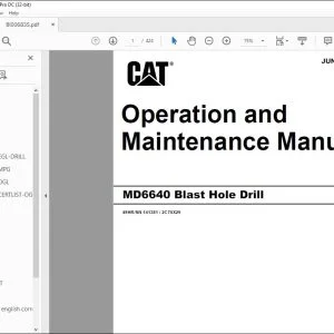 CAT MD6640 Blast Hole Drill Operation & Maintenance Manual BI006835 - PDF DOWNLOAD