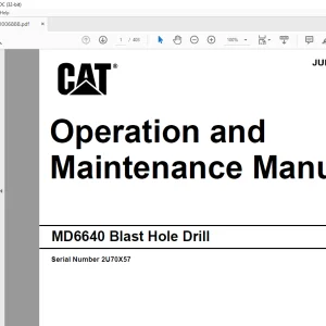 CAT MD6640 Blast Hole Drill Operation & Maintenance Manual SN 2U70X57 - PDF DOWNLOAD
