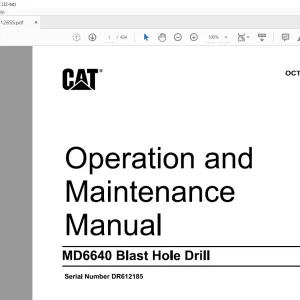 CAT MD6640 Blast Hole Drill Operation & Maintenance Manual SN DR612185 - PDF DOWNLOAD