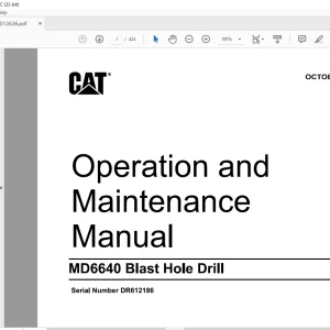 CAT MD6640 Blast Hole Drill Operation & Maintenance Manual SN DR612186 - PDF DOWNLOAD