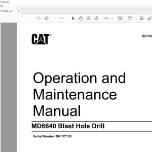 CAT MD6640 Blast Hole Drill Operation & Maintenance Manual SN DR612190 - PDF DOWNLOAD