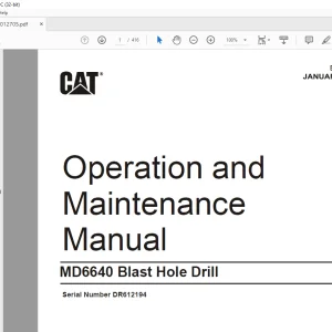 CAT MD6640 Blast Hole Drill Operation & Maintenance Manual SN DR612194 - PDF DOWNLOAD
