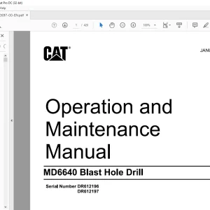 CAT MD6640 Blast Hole Drill Operation and Maintenance Manual B1012697 - PDF  DOWNLOAD