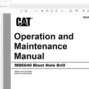CAT MD6640 Blast Hole Drill Operation and Maintenance Manual BI006786 - PDF DOWNLOAD