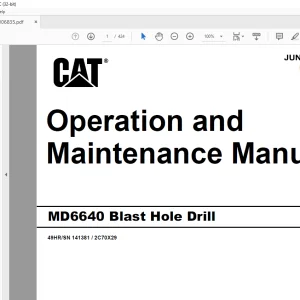 CAT MD6640 Blast Hole Drill Operation and Maintenance Manual BI006835 - PDF DOWNLOAD