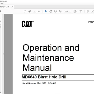 CAT MD6640 Blast Hole Drill Operation and Maintenance Manual BI012084 - PFD DOWNLOAD
