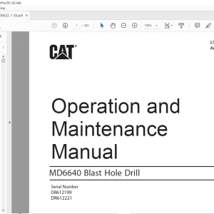 CAT MD6640 Blast Hole Drill Operation and Maintenance Manual EM026622-1 -  PDF DOWNLOAD