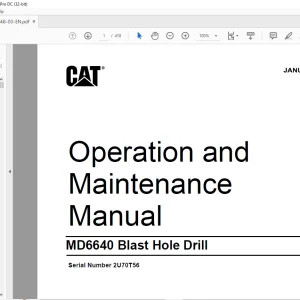CAT MD6640 Blast Hole Drill Operation and Maintenance Manual SN 2U70T56 - PDF DOWNLOAD