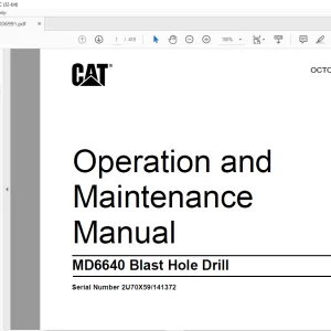 CAT MD6640 Blast Hole Drill Operation and Maintenance Manual SN 2U70X59 141372 - PDF DOWNLOAD