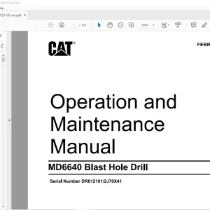 CAT MD6640 Blast Hole Drill Operation and Maintenance Manual SN DR612191/2J70X41 - PDF DOWNLOAD
