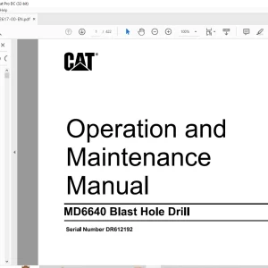 CAT MD6640 Blast Hole Drill Operation and Maintenance Manual SN DR612192 - PDF DOWNLOAD
