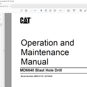 CAT MD6640 Blast Hole Drill Operation and Maintenance Manual SNDR612179 2U70X40 - PDF DOWNLOAD