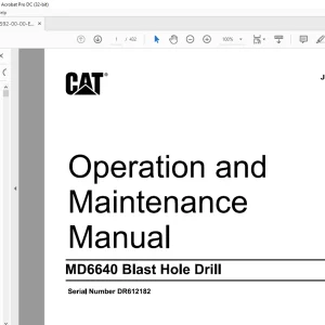 CAT MD6640 Blast Hole Drill Operation and Maintenance Manual SNDR612182- PDF DOWNLOAD