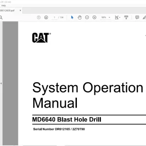 CAT MD6640 Blast Hole Drill System Operation Manual BI012600 -  PDF DOWNLOAD