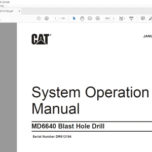 CAT MD6640 Blast Hole Drill System Operation Manual BI012706 - PDF DOWNLOAD