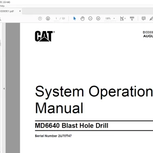 CAT MD6640 Blast Hole Drill System Operation Manual SN 2U70T47 - PDF DOWNLOAD
