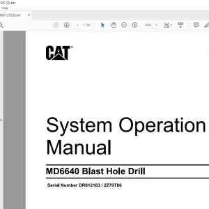 CAT MD6640 Blast Hole Drill System Operation Manual SN DR612163 2Z70T86 - PDF DOWNLOAD