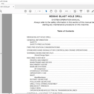 CAT MD6640 Blast Hole Drill System Operation Manual SN DR612185  - PDF DOWNLOAD