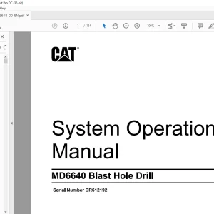 CAT MD6640 Blast Hole Drill System Operation Manual SN DR612192 - PDF DOWNLOAD