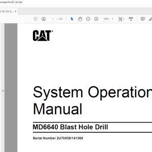 CAT MD6640 Blast Hole Drill System Operation Manual SN2U70X58 141369 - PDF DOWNLOAD
