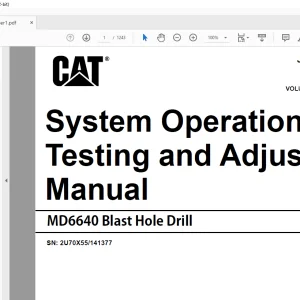 CAT MD6640 Blast Hole Drill System Operation, Testing & Adjusting Manual SN BI006861 - PDF DOWNLOAD