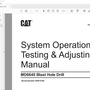 CAT MD6640 Blast Hole Drill System Operation, Testing & Adjusting Manual SN DR612182 - PDF DOWNLOAD