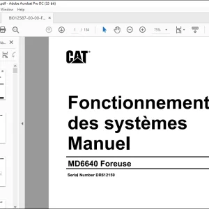 CAT MD6640 Foreuse Fonctionnement des systemes Manuel SN DR612159 - PDF DOWNLOAD